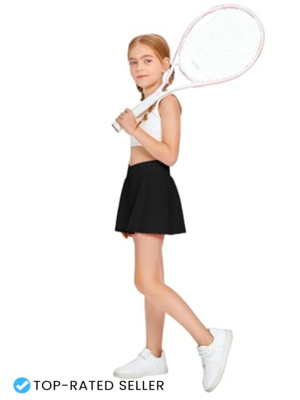 Girls Tennis Skort with Pockets High Waisted Athletic Golf Skirt Pleated Mini
